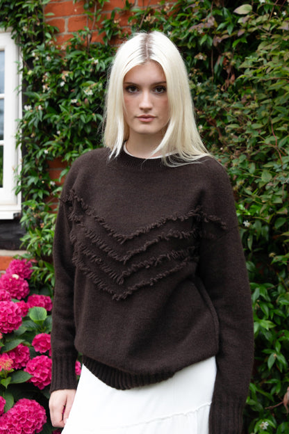 Pure Natural Yak Wool Fringed Pullover Jumper