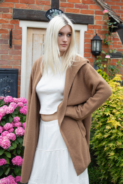 Camel Wool Yak Wool Cozy Long Cardigan