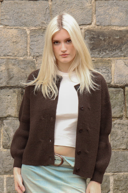 Pure Natural Wool Cardigan Jumper