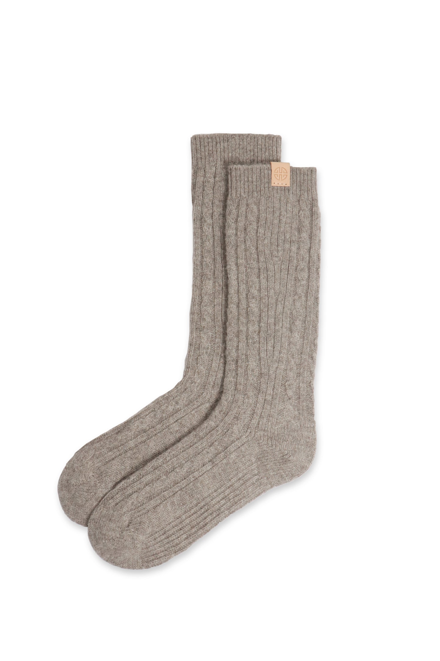 Yak Wool Cable Knitted Knee High Socks