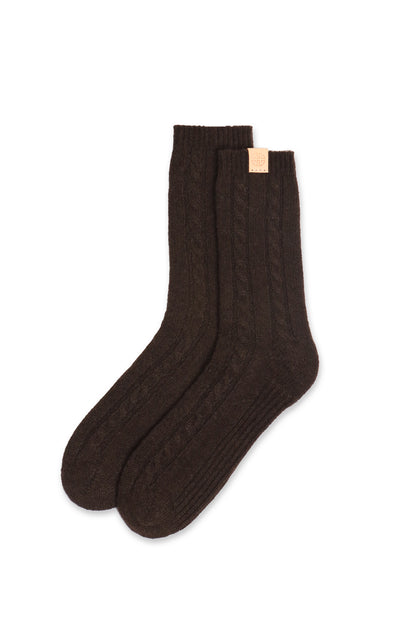 Zopfmustersocken aus Donegal-Wolle