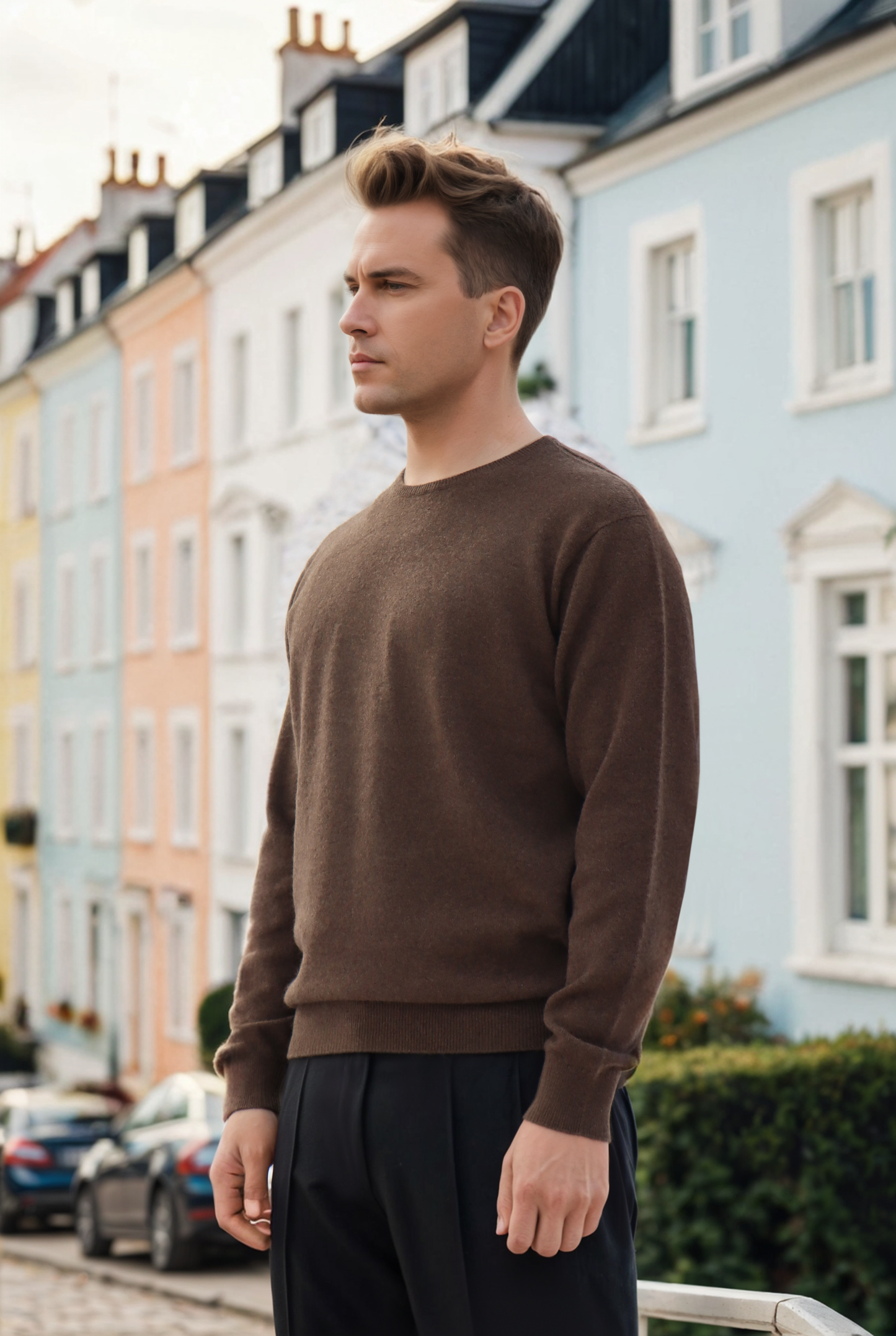 Klassischer Pullover mit Rundhalsausschnitt für Herren