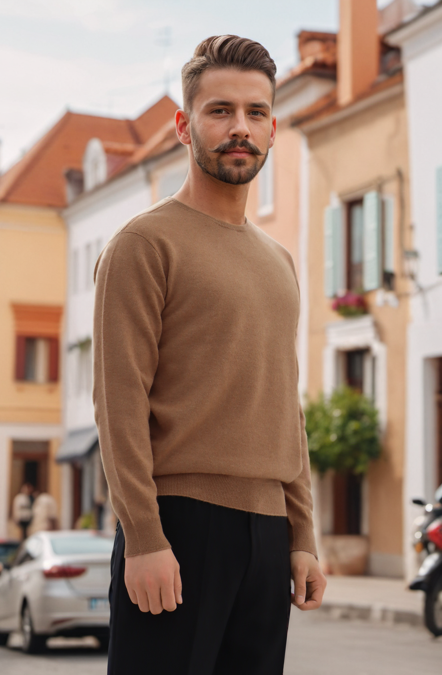 Klassischer Pullover mit Rundhalsausschnitt für Herren