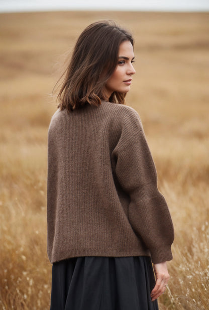 Pure Natural Wool Cardigan Jumper