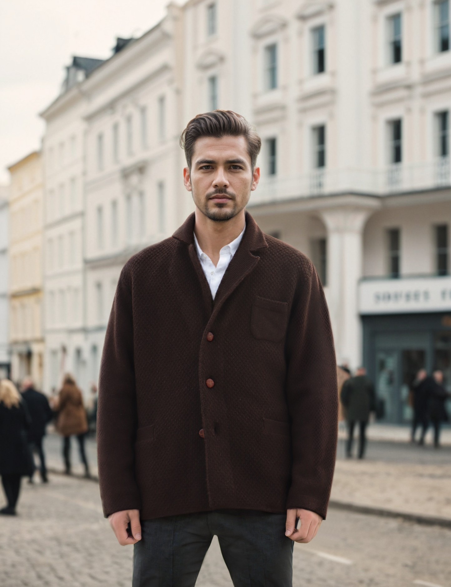 Chaqueta de lana de yak para hombre